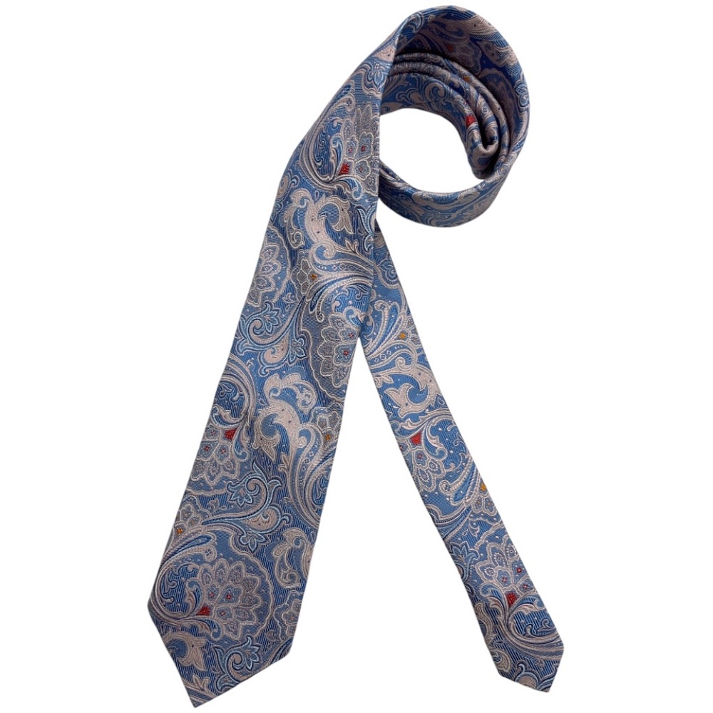 FRANGI Blue/Pink Paisley Silk DESIGNER Tie ITALY